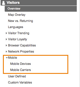 Where to find mobile user informaton in Google Analytics