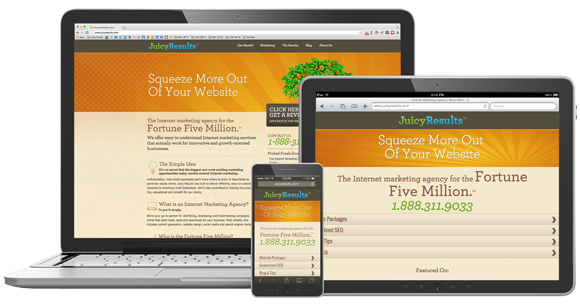 Example of a responsive website on multiple screens