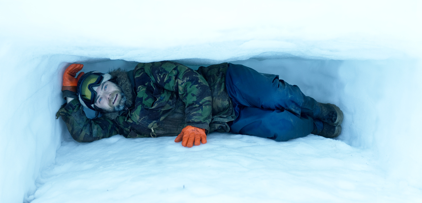 A shelter carved out of the snow.